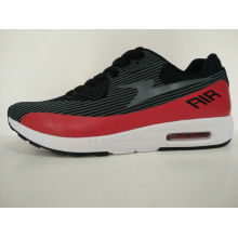 Casual Black Red Md/Rb Outsole Men′s Sports Sneakers